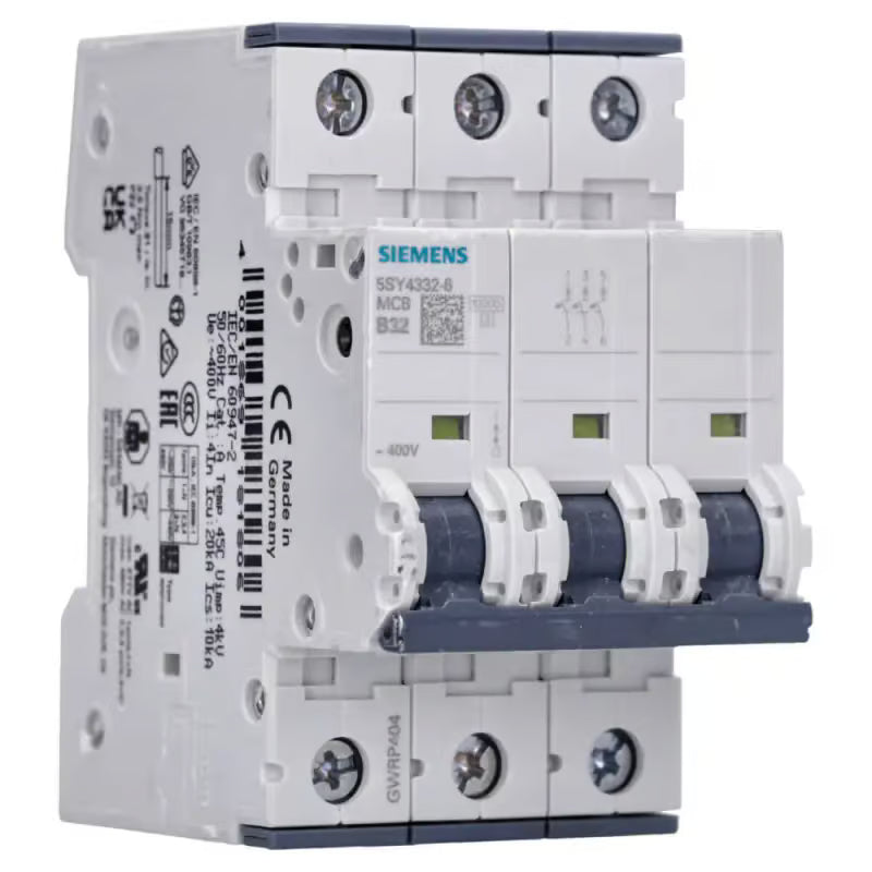 Siemens 5SY4332-6 Leitungsschutzschalter 400 V, 3P, B-Char, 32 A