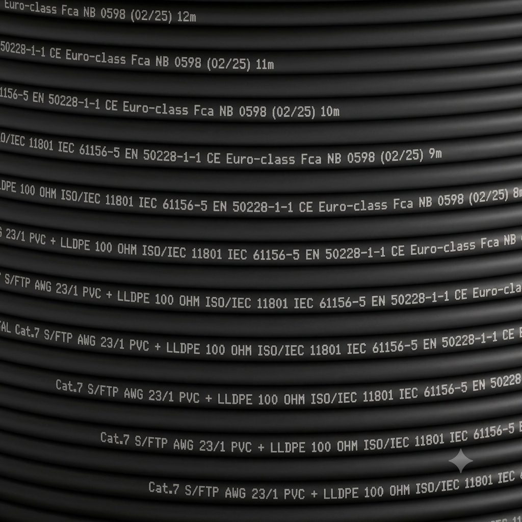 Câble réseau Cat 7 S/FTP 1000 MHz AWG23 – 100/500m Cca