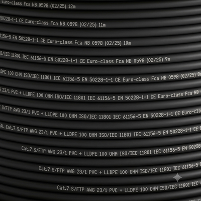 Câble réseau Cat 7 S/FTP 1000 MHz AWG23 – 100/500m Cca